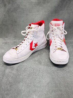 Converse The Scoop Leather High Top Sneakers Men’s 10 Women’s 11.5 White Red